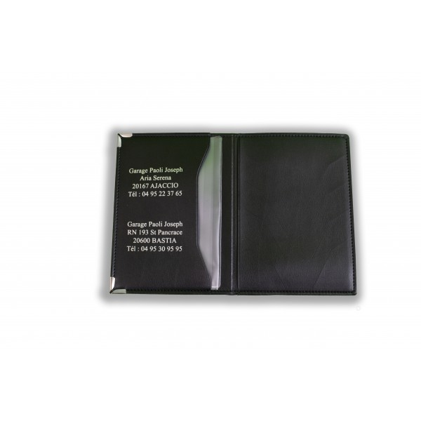 Porte carte grise 4 volets - ref. 110 - Dim. 14,2 x 38,1 cm